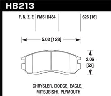 Load image into Gallery viewer, Hawk Chrysler / Dodge / Eagle / Mitsubishi / Plymouth Blue 9012 Race Front Brake Pads