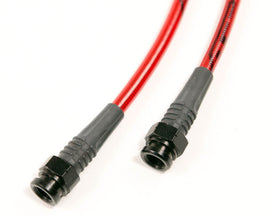 AP 09+ Hyundai Genesis Coupe Front Steel Braided Brake Line (Red Lines / Black Fittings)