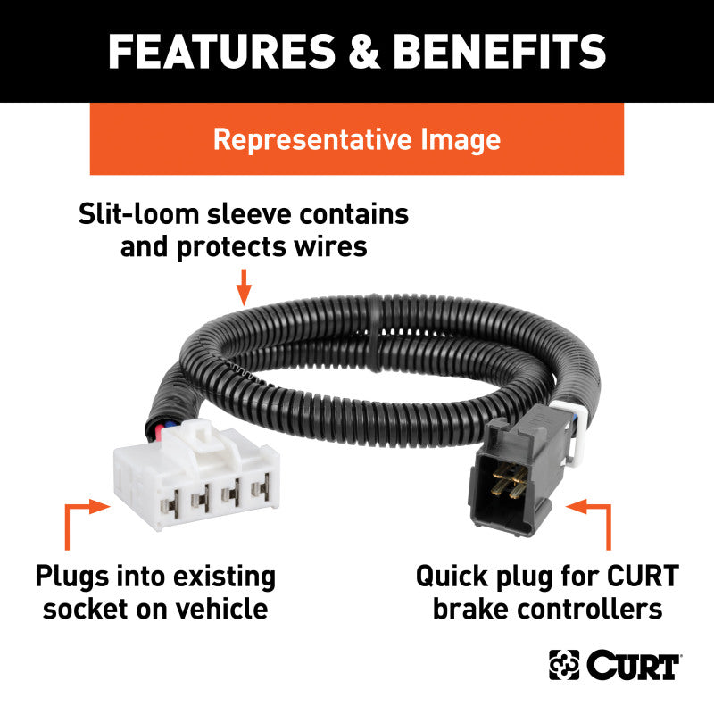 Curt Universal Trailer Brake Controller Harness for OEM Socket