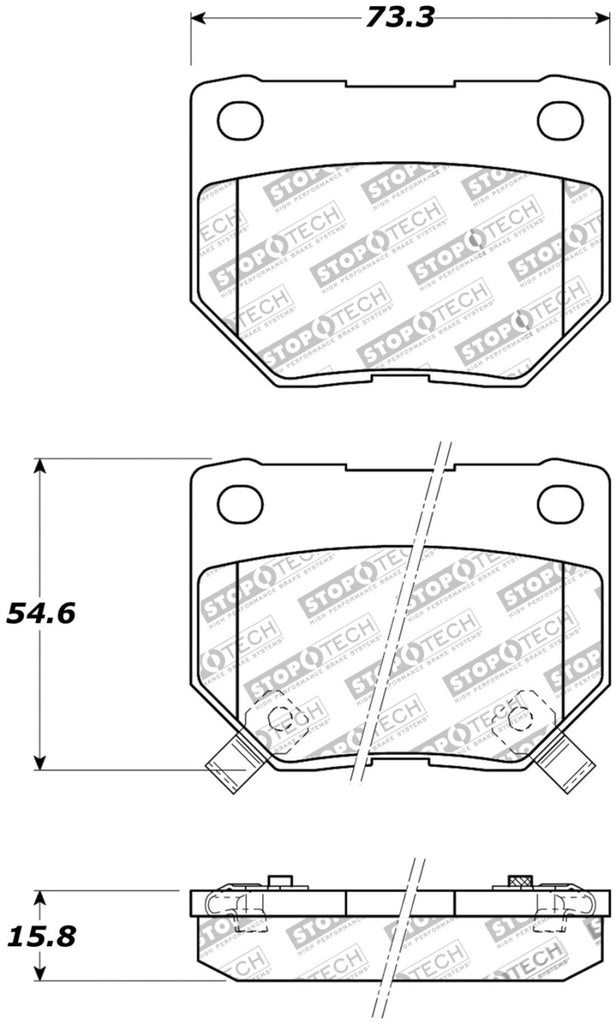 StopTech Street Touring 06-07 Subaru Impreza WRX (Exc STi) Rear Brake Pads