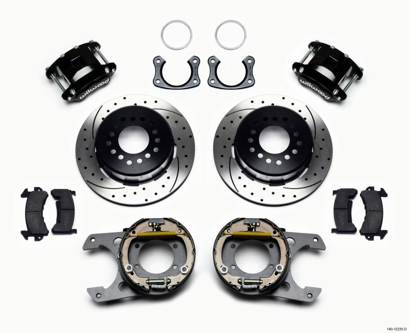 Wilwood D154 P/S Park Brake Kit Drilled New Big Ford 2.50in Off Front Mount