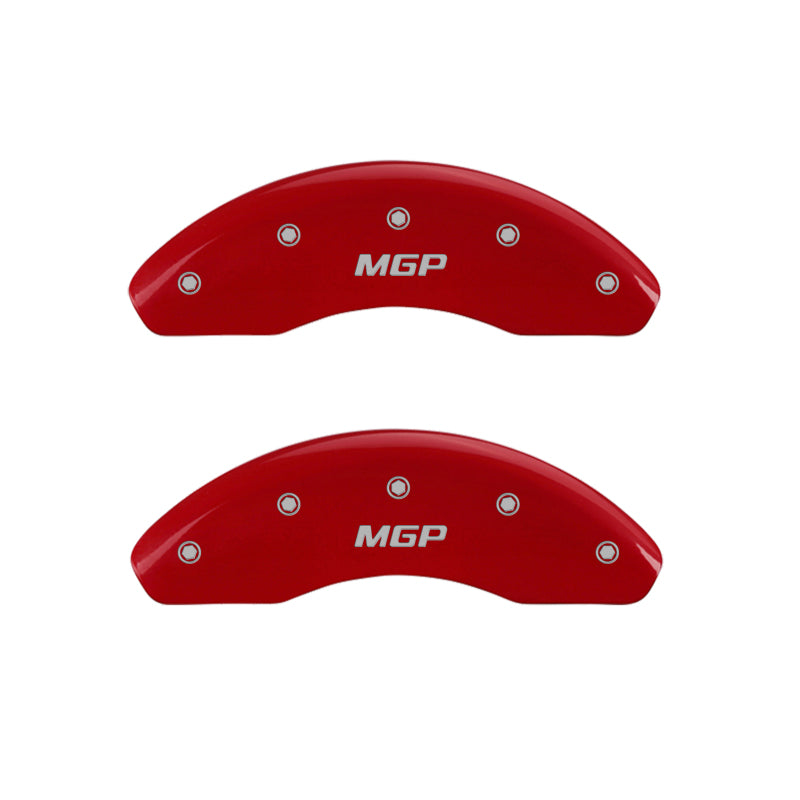 MGP 4 Caliper Covers Engraved Front & Rear MGP Red Finish White Characters 2018 Toyota Camry L/LE/SE