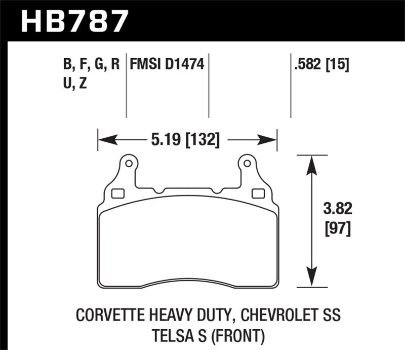Hawk 15-17 Chevy Corvette Z06 DTC-60 Race Front Brake Pads