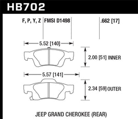 Hawk 11-16 Jeep Grand Cherokee Super Duty Rear Brake Pads