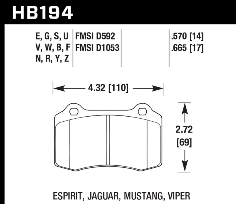 Hawk 04-11 Chry 300C/06-14 Jeep Grand Cherokee SRT-8 /10-14 Chevy Camaro SS Race DTC-30 Brake Pads