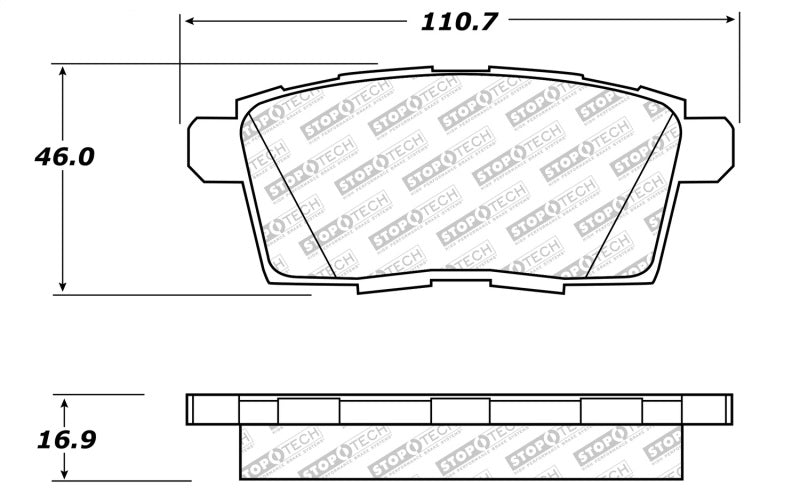 StopTech 07-15 Mazda CX-5/CX-7/CX-9 Street Brake Pads w/Hardware - Rear