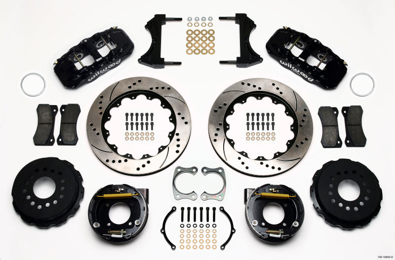Wilwood AERO4 Rear P-Brake Kit 14.00in Drilled Chevy 12 Bolt w/ C-Clips