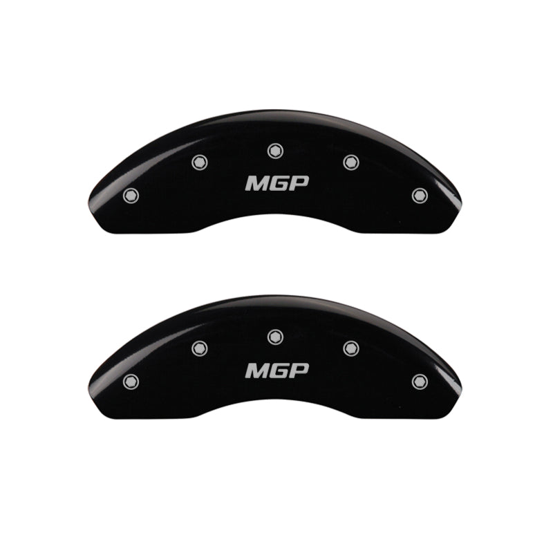 MGP 4 Caliper Covers Engraved Front & Rear MGP Black Finish Silver Characters 2018 Toyota Camry