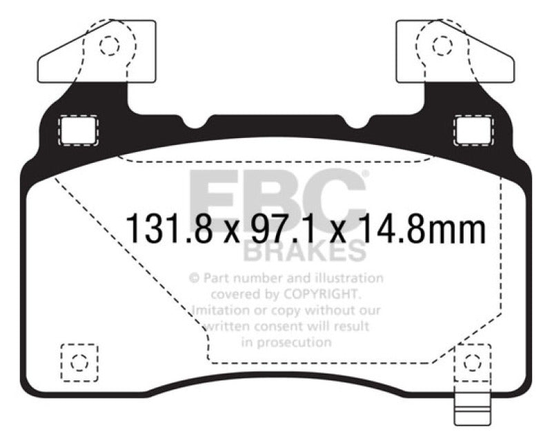 EBC 14+ Chevrolet Corvette Stingray (C7) 6.2 (Z51 Performance Package) Orangestuff Front Brake Pads
