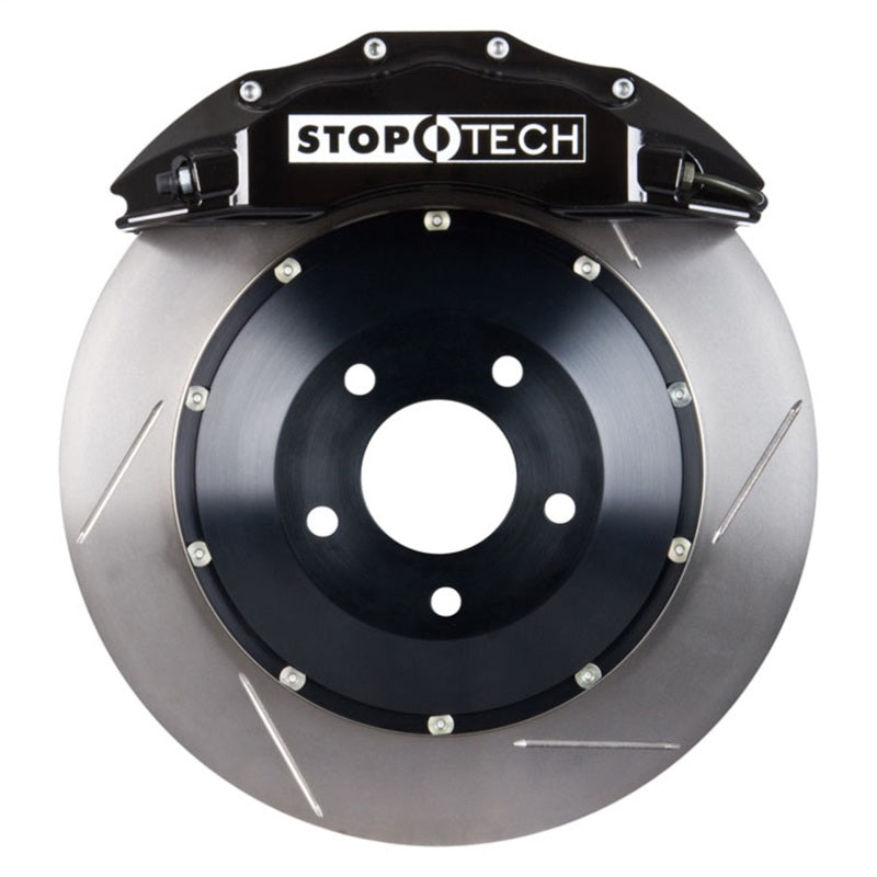 StopTech 07-08 Audi RS4 Front Big Brake Kit w/ Black ST-60 Calipers 380x32mm Slotted Rotors