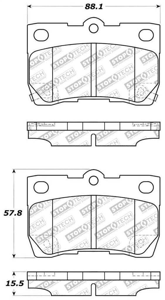StopTech 06-13 Lexus IS250 Street Performance Rear Brake Pads
