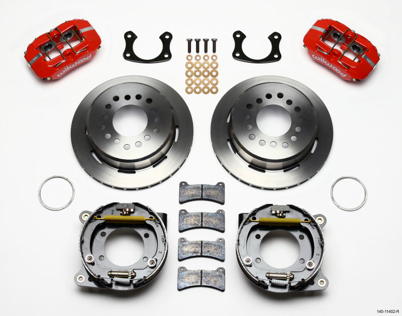 Wilwood Dynapro Low-Profile 11.00in P-Brake Kit - Red New Big Ford 2.36in Offset