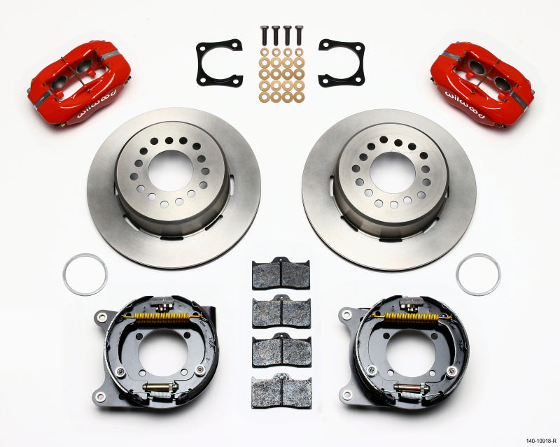 Wilwood Forged Dynalite P/S Park Brake Kit Red Chevy 12 Bolt-Spec 3.15in Brng Stggrd mt