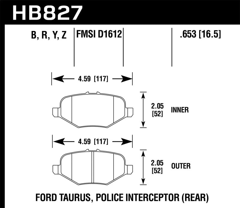 Hawk 13-14 Ford Explorer (w/ HD Brakes) LTS Street Rear Brake Pads