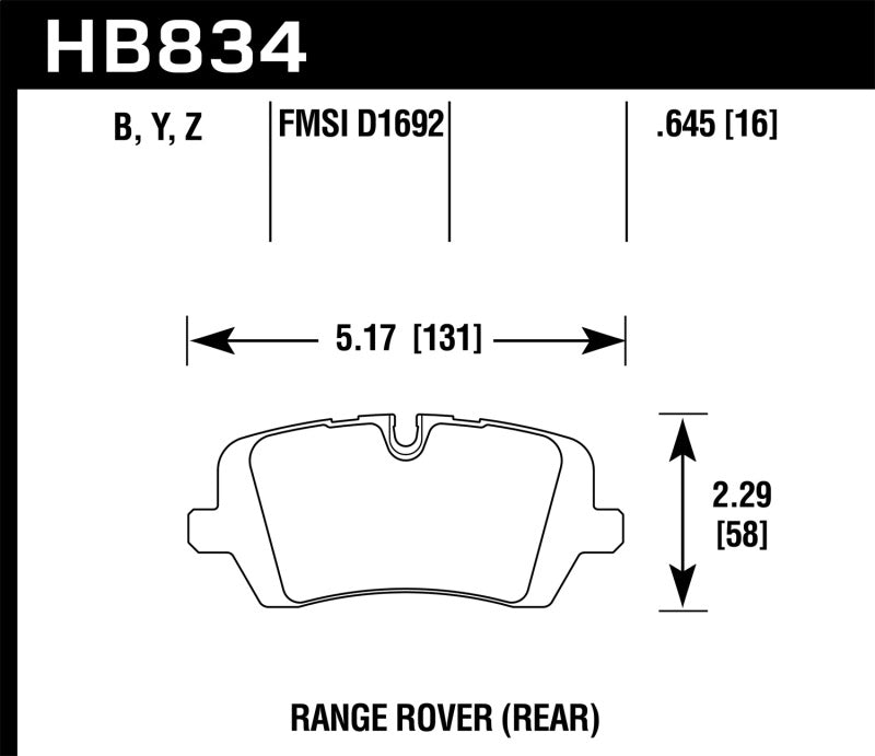 Hawk 13-16 Land Rover Range Rover / 14-16 Land Rover Range Rover Sport LTS Street Rear Brake Pad