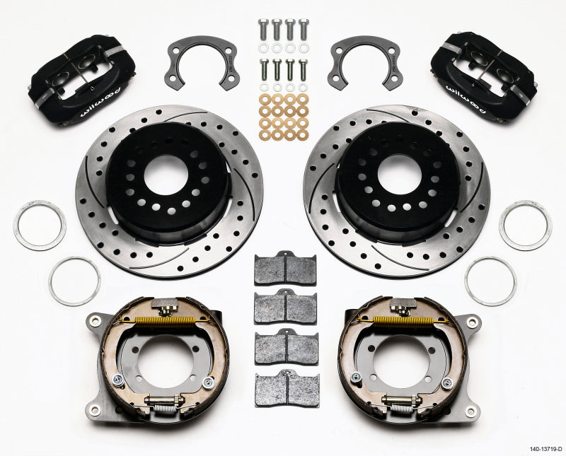 Wilwood Forged Dynalite P/S Park Brake Kit Drilled Ford 8.8 Special w/2.50in Offset-5 Lug