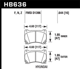 Hawk 09-10 Hyundai Genesis Sedan V8 HP+ Street Front Brake Pads
