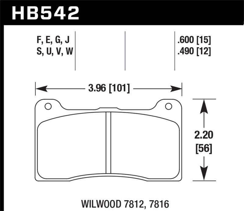 Hawk DTC-80 Wilwood 7816 15mm Race Brake Pads