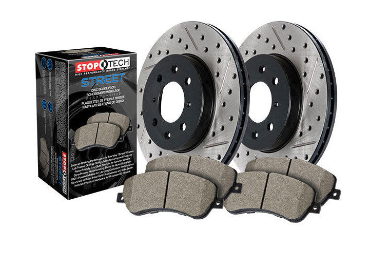 StopTech 00-05 Toyota Celica GT-S Four Wheel Drilled & Slotted Sport Brake Kit