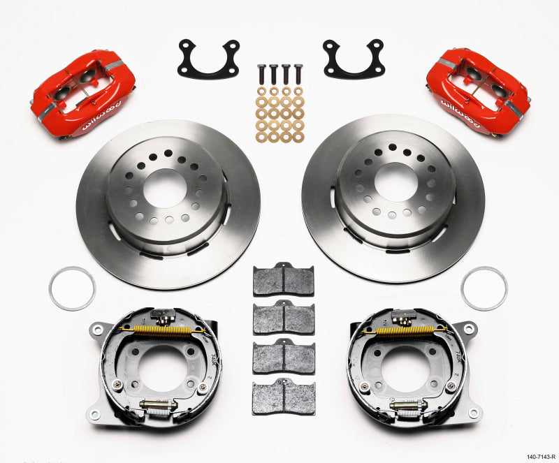 Wilwood Forged Dynalite P/S Park Brake Kit Red Small Ford 2.66in Offset