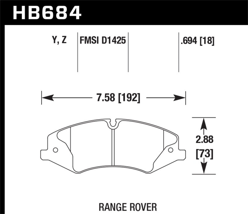 Hawk 10-13 Range Rover/Range Rover Sport Supercharged Performance Ceramic Street Front Brake Pads