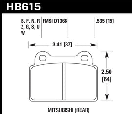 Hawk 08-14 Mitsubishi Lancer Evolution All (1pc Front Rotor) High Perf Street/Race Rear Brake Pads
