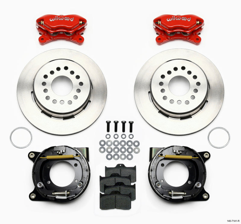 Wilwood Forged Dynalite P/S Park Brake Kit Red Chevy 12 Bolt w/ C-Clips