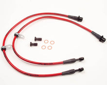 Load image into Gallery viewer, AP 06+ Saturn Sky Rear Stainless Steel Brake Lines w/ Black Fittings &amp; Red Housing