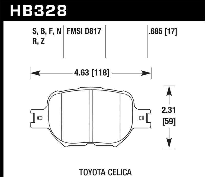 Hawk 01-05 Celica GT/GT-S/05-08 tC HP+ Street Front Brake Pads