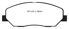 EBC 08-10 Hyundai Genesis 3.8 Redstuff Front Brake Pads