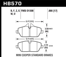 Load image into Gallery viewer, Hawk 08 Mini Cooper D1308 DTC-60 Race Front Brake Pads