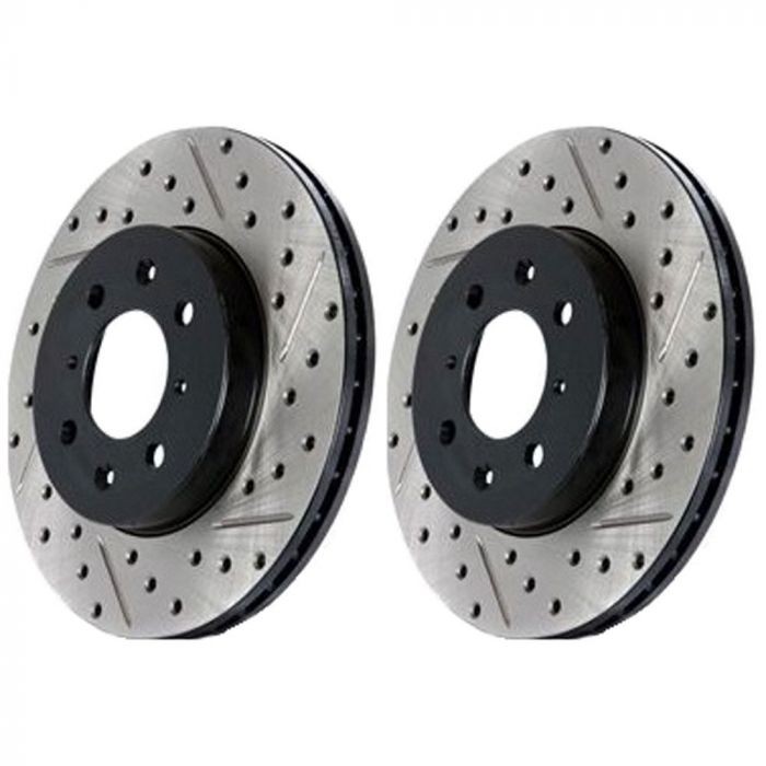 StopTech 68-69 Ford Mustang Right Slotted & Drilled Brake Rotor - Front