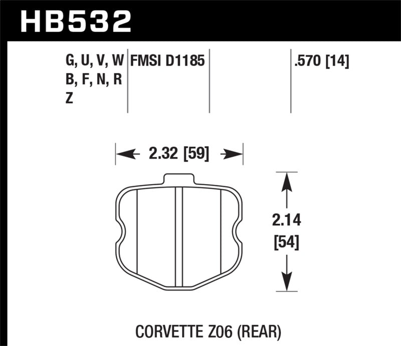 Hawk DTC-80 06-13 Chevy Corvette Z06 Rear Race Brake Pads