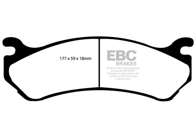 EBC 02 Cadillac Escalade 5.3 (Akebono rear caliper) Extra Duty Front Brake Pads