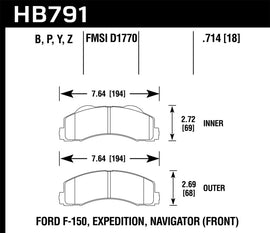 Hawk 14-16 Ford F-150 Performance Ceramic Street Front Brake Pads