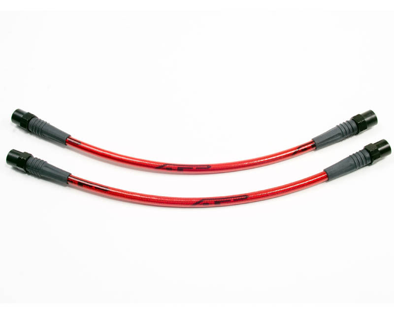 AP 99-04 Porsche Carrera 996 Front Steel Braided Brake Lines (Black Fittings / Red Housing)