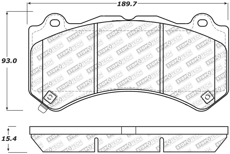 StopTech 12-18 Jeep Grand Cherokee Street Select Front Brake Pads