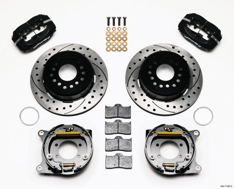 Wilwood Forged Dynalite P/S Park Brake Kit Drilled Ford 8.8 w/2.5in Offset-5 Lug