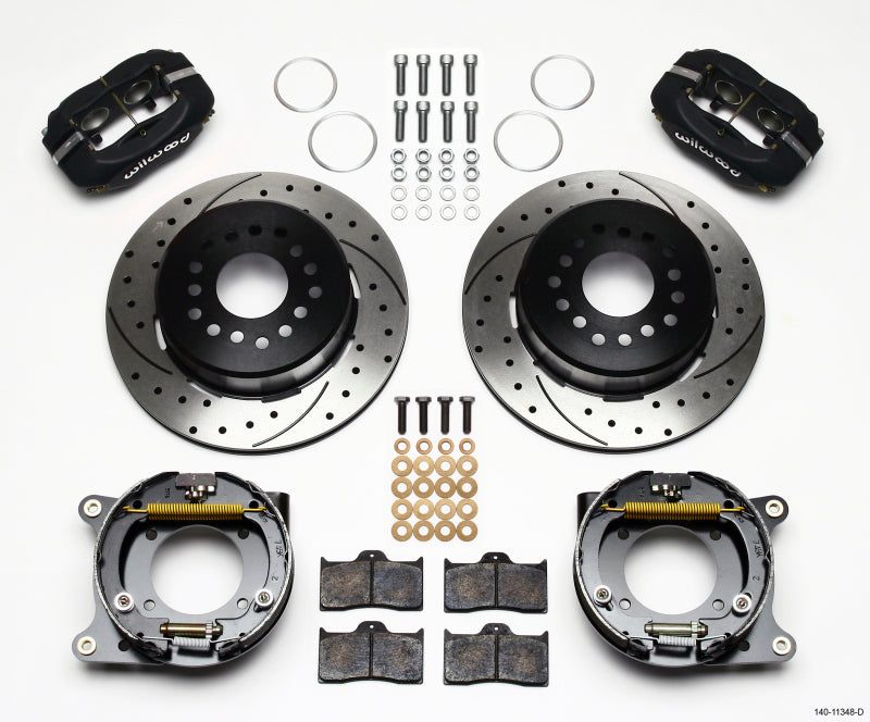 Wilwood Forged Dynalite P/S Park Brake Kit Drilled 55-57 Chevy 2.34in Offset