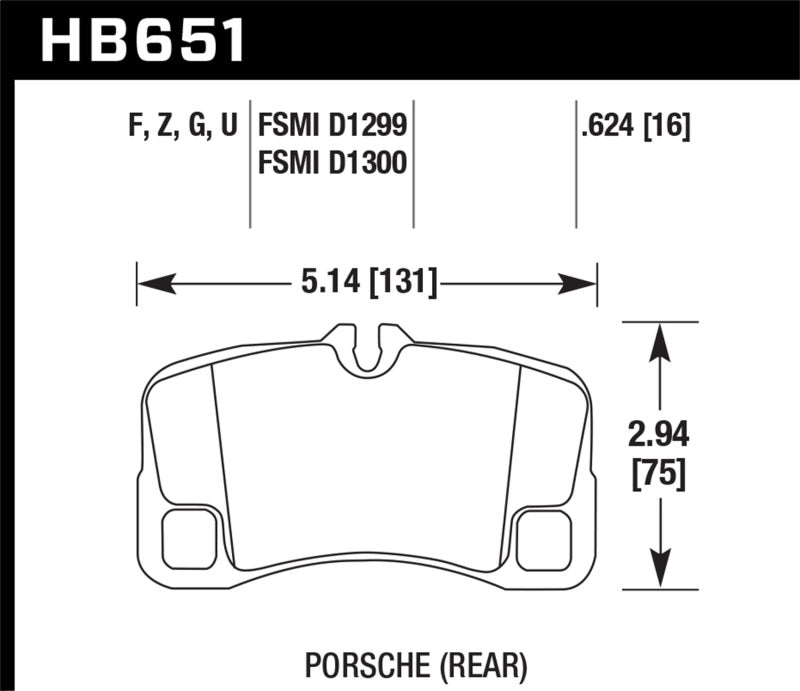 Hawk 07-08 Porsche 911 GT3/GT3 CUP / 08 911 GT2 /  07-08 911 Turbo Rear DTC-60 Race Brake Pads