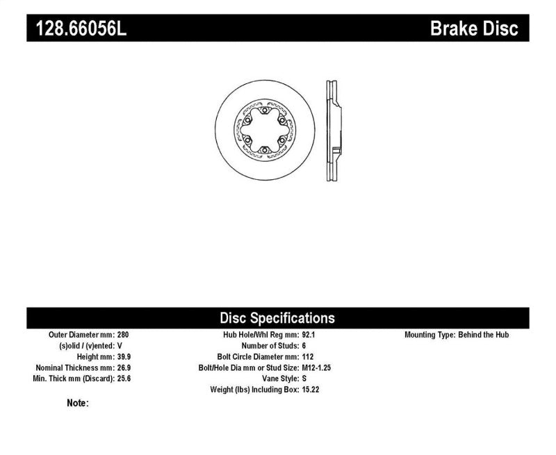 StopTech Drilled Sport Brake Rotor