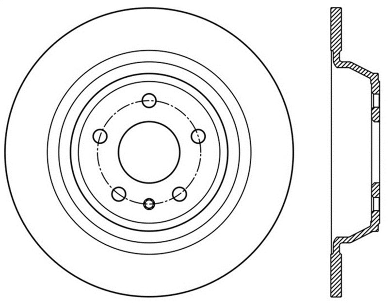 StopTech Sport Cross Drilled Brake Rotor - Rear Left