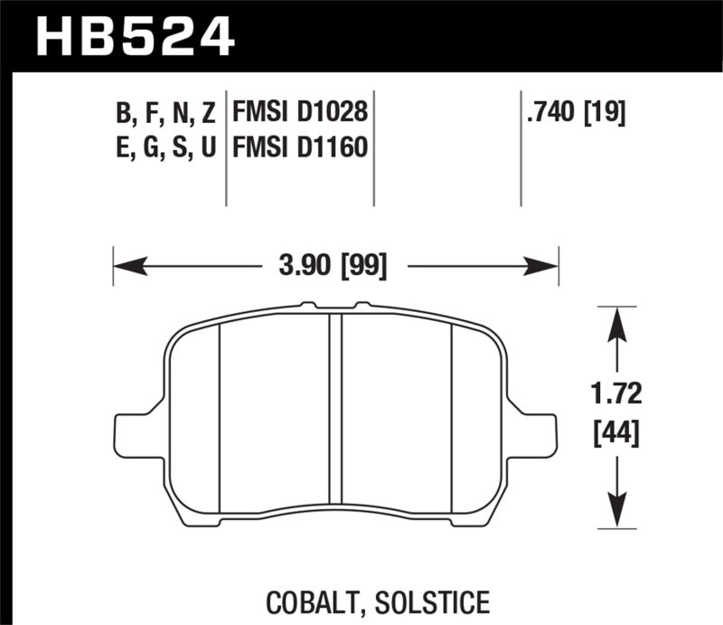 Hawk 05-07 Cobalt SS / 06-11 HHR / 04+ Malibu / 07-10 Poniac G5 GT DTC-70 Race Front Brake Pads