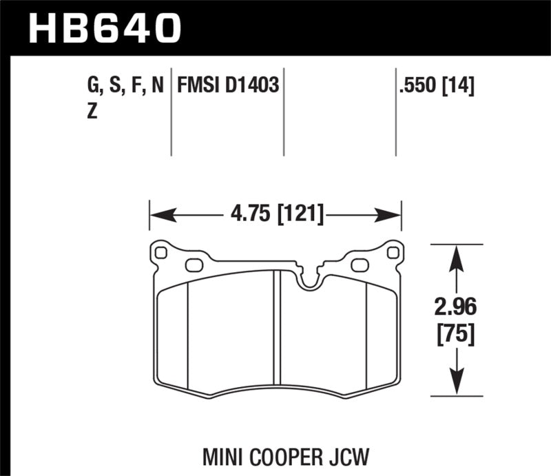 Hawk 09-15 Mini Cooper HT-10 Race Front Brake Pads