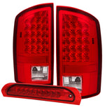Xtune Dodge Ram 07-08 1500 LED Tail Lights w/ LED 3rd Brake Lamps Red Clear ALT-JH-DR07-LED-SET-RC