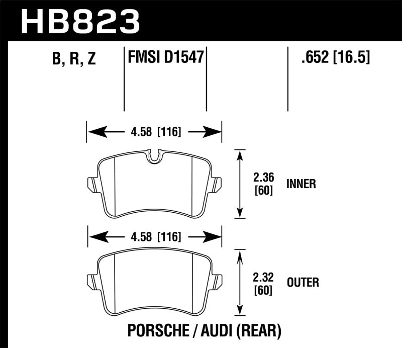 Hawk 13-17 Audi S6/S7/S8 / 12-17 Audi A6 Quattro/A7 Quattro Street Race Rear Brake Pads