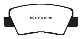 EBC 09-11 Hyundai Azera 3.3 Redstuff Rear Brake Pads