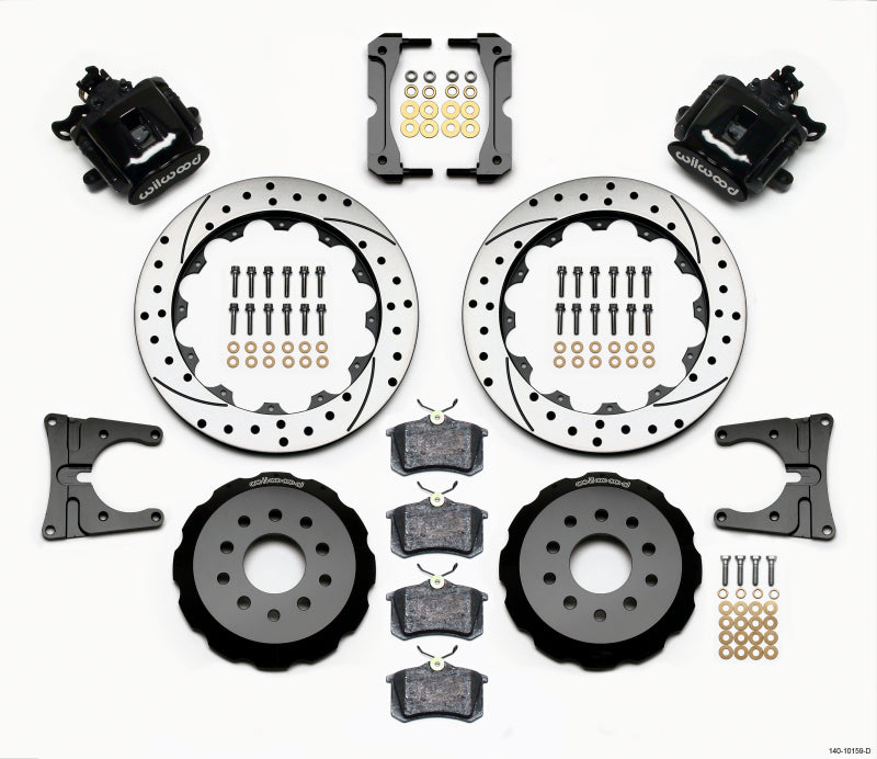 Wilwood Combination Parking Brake Rear Kit 12.88in Drilled 2005-2014 Mustang