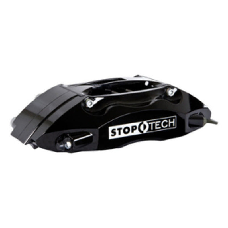 StopTech 04-07 STi Front Big Brake Kit 332X32MM with Black Calipers Slotted Rotors Pads and SS Lines