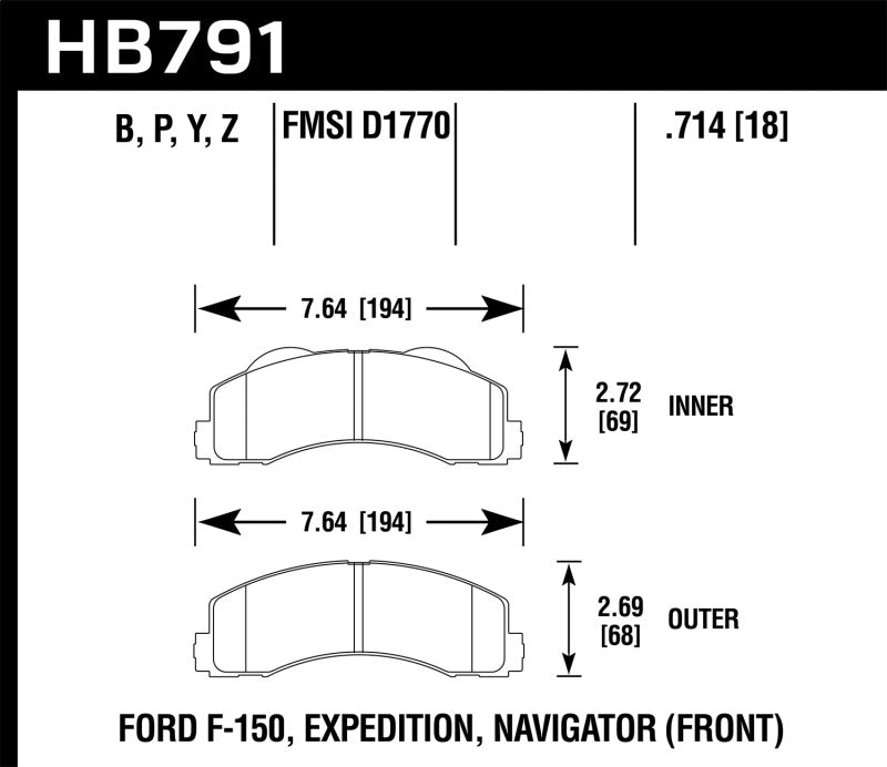 Hawk 14-16 Ford F-150 HPS 5.0 Front Brake Pads